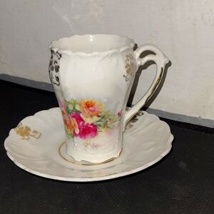 Beautiful Vintage Chocolate Cup - Rose & Gold